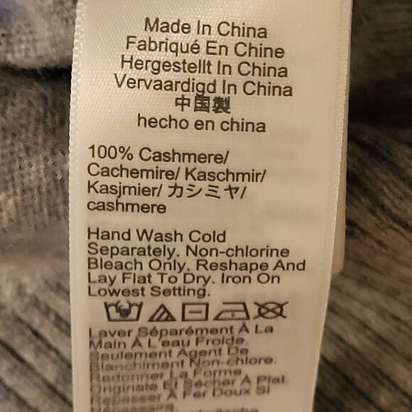 J.Crew 100% Cashmere Grey Cropped V-Neck Cardigan, Quiet Luxury, Old Money, Sz M - Picture 9 of 11